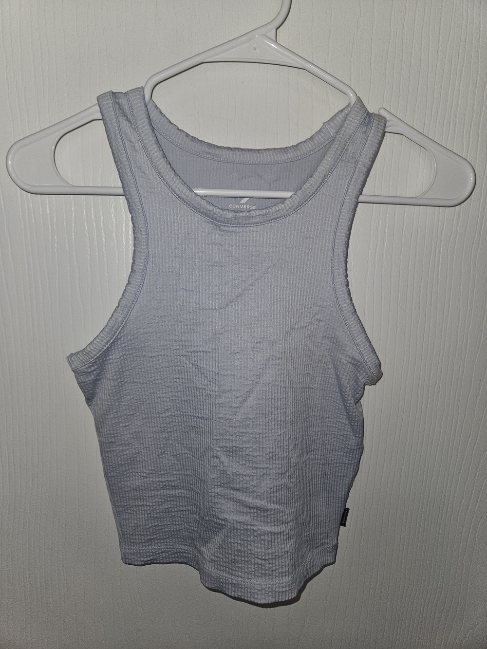 Converse Light Gray Ribbed Crop Tank